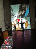 Man In A Window - Stained Glass • b012 • Nuit Blanche Brussels 2012