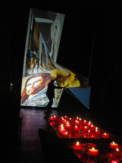 Man In A Window - Stained Glass • b012 • Nuit Blanche Brussels 2012